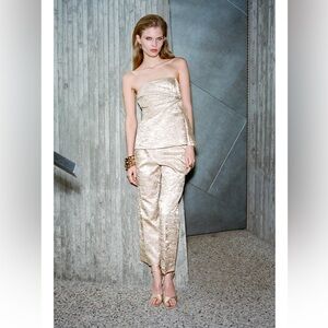 Zara Strapless Gold Dress